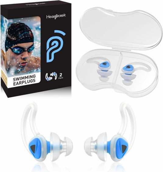 Hearprotek oordopjes voor zwemmen, 2 paar gehoorbescherming, waterbescherming oordopjes voor douche, zwemmen, surfen (oranje) - happygetfit.com