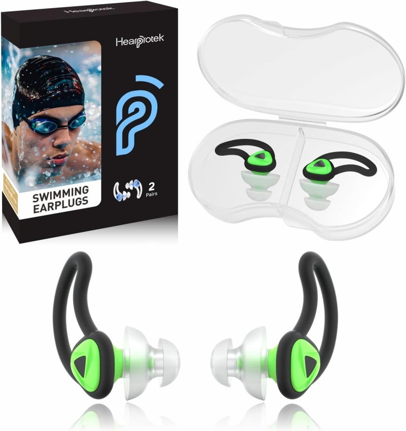Laad afbeelding in Galerijviewer, Hearprotek oordopjes voor zwemmen, 2 paar gehoorbescherming, waterbescherming oordopjes voor douche, zwemmen, surfen (oranje) - happygetfit.com
