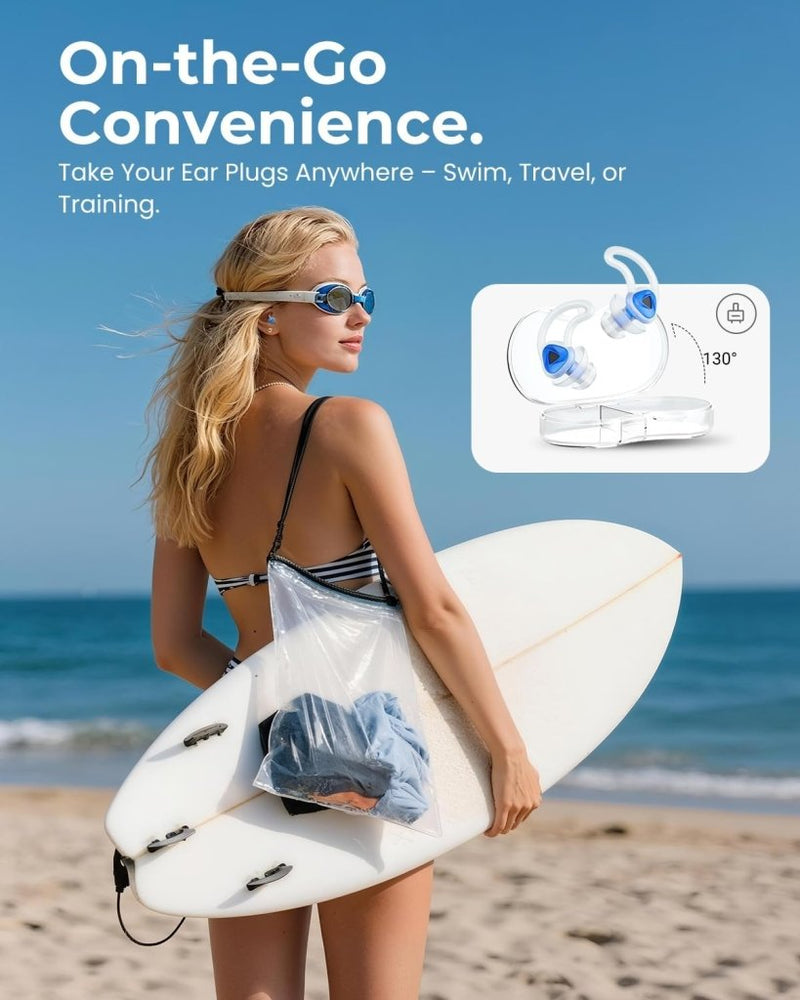 Laad afbeelding in Galerijviewer, Hearprotek oordopjes voor zwemmen, 2 paar gehoorbescherming, waterbescherming oordopjes voor douche, zwemmen, surfen (oranje) - happygetfit.com
