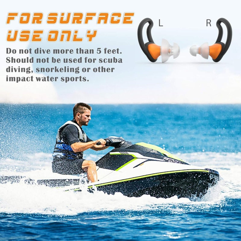 Laad afbeelding in Galerijviewer, Hearprotek oordopjes voor zwemmen, 2 paar gehoorbescherming, waterbescherming oordopjes voor douche, zwemmen, surfen (oranje) - happygetfit.com

