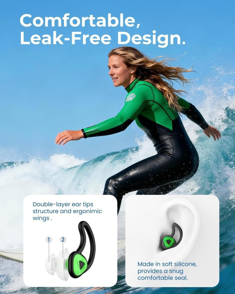 Laad afbeelding in Galerijviewer, Hearprotek oordopjes voor zwemmen, 2 paar gehoorbescherming, waterbescherming oordopjes voor douche, zwemmen, surfen (oranje) - happygetfit.com
