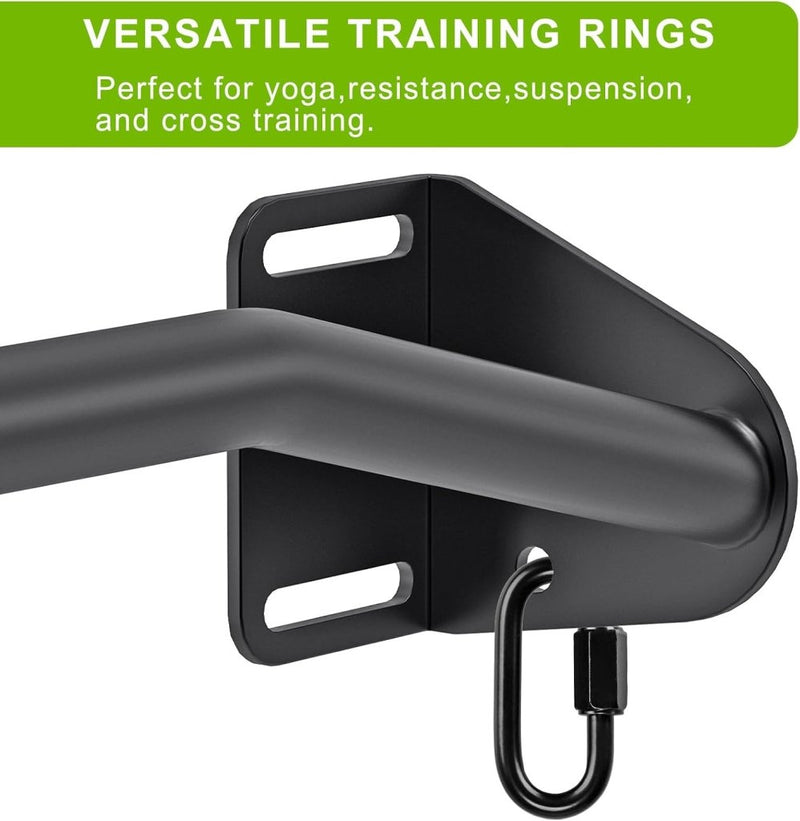 Załaduj obraz do przeglądarki galerii, Heavy-duty optrekstang voor wand en balk tot 227 kg met accessoireringen – pull-up bar – krachttraining - happygetfit.com
