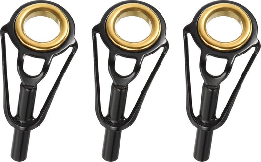 Hengel topogen 3 stuks 1 mm van roestvrij staal zwart-goud – hengeltop reparatieset – visaccessoires - happygetfit.com