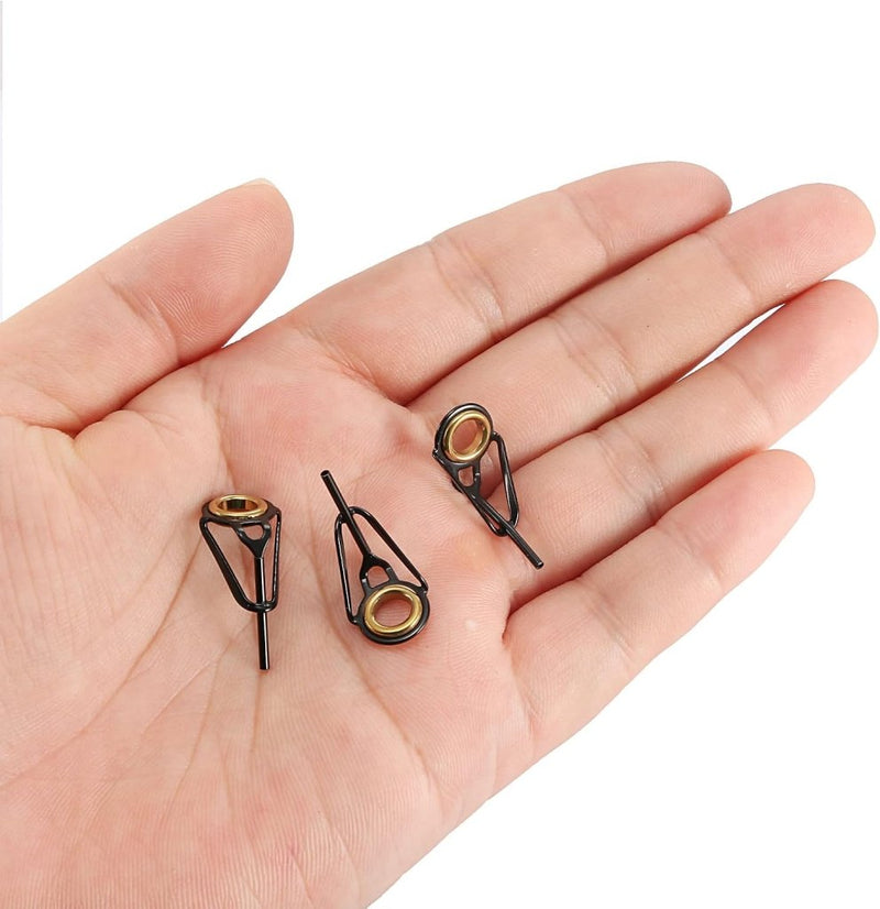Load image into Gallery viewer, Hengel topogen 3 stuks 1 mm van roestvrij staal zwart-goud – hengeltop reparatieset – visaccessoires - happygetfit.com
