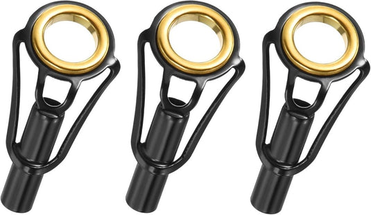 Hengel topogen 3 stuks 1 mm van roestvrij staal zwart-goud – hengeltop reparatieset – visaccessoires - happygetfit.com