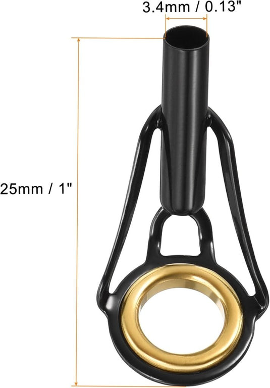 Hengel topogen 3 stuks 1 mm van roestvrij staal zwart-goud – hengeltop reparatieset – visaccessoires - happygetfit.com