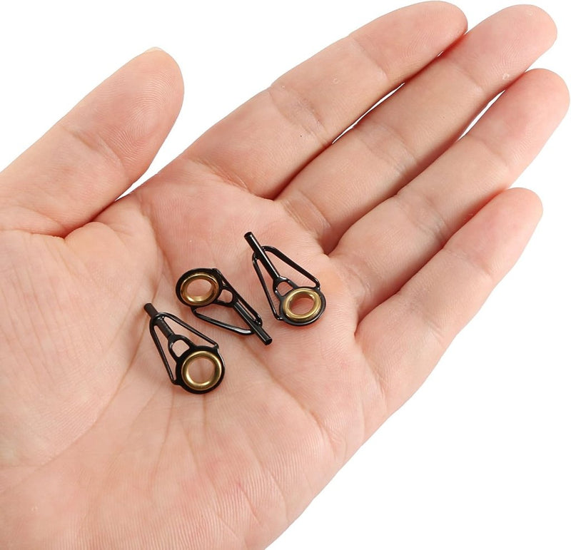 Load image into Gallery viewer, Hengel topogen 3 stuks 1 mm van roestvrij staal zwart-goud – hengeltop reparatieset – visaccessoires - happygetfit.com
