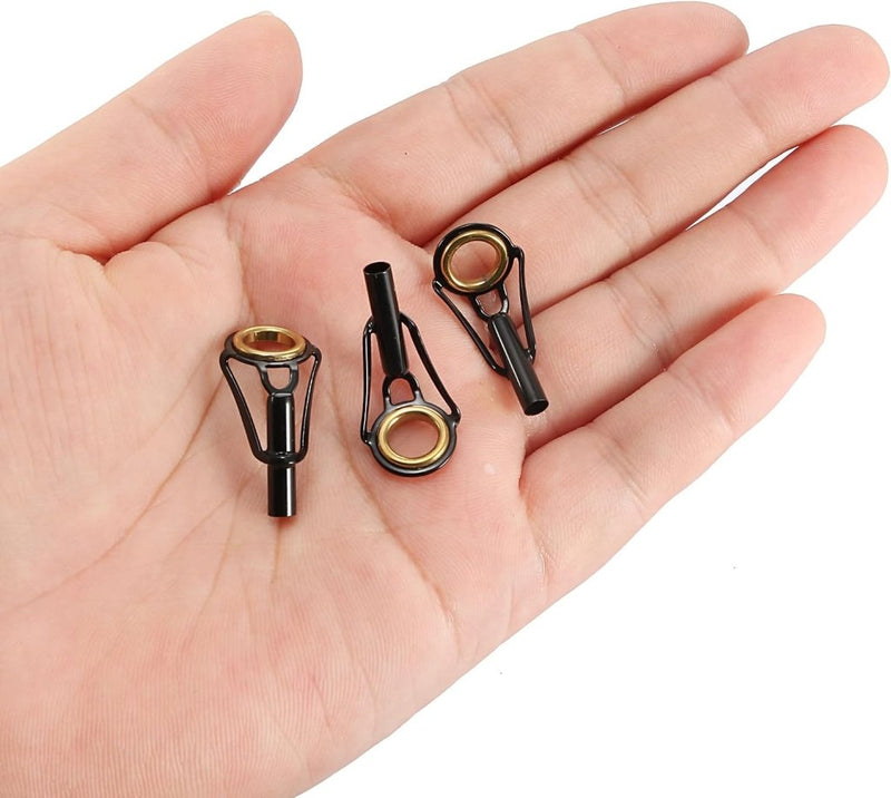 Load image into Gallery viewer, Hengel topogen 3 stuks 1 mm van roestvrij staal zwart-goud – hengeltop reparatieset – visaccessoires - happygetfit.com

