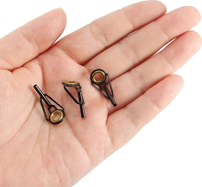 Load image into Gallery viewer, Hengel topogen 3 stuks 1 mm van roestvrij staal zwart-goud – hengeltop reparatieset – visaccessoires - happygetfit.com
