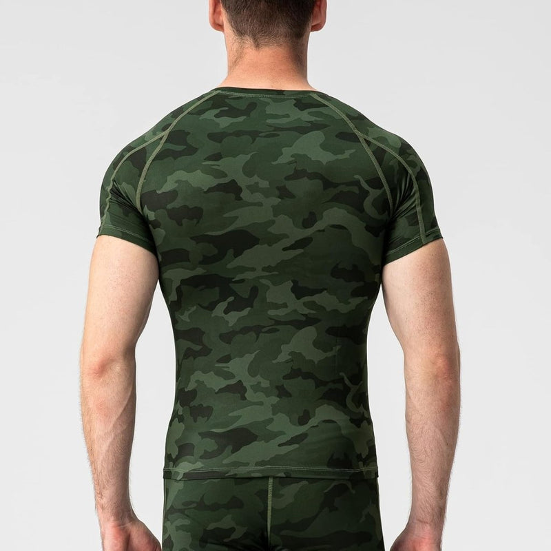 Laad afbeelding in Galerijviewer, Heren compressieshirt korte mouwen functioneel shirt sneldrogend loopshirt sportshirt fitnessshirt voor mannen - happygetfit.com
