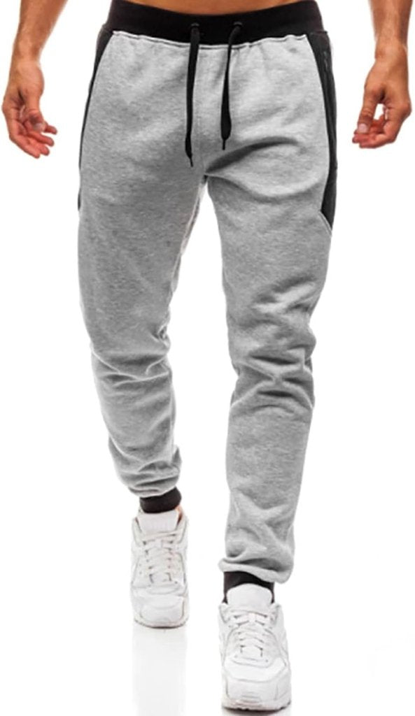 Laden Sie das Bild in Galerie -Viewer, Heren joggingbroek van katoenmix met zakken en print – sportbroek – trainingsbroek - happygetfit.com
