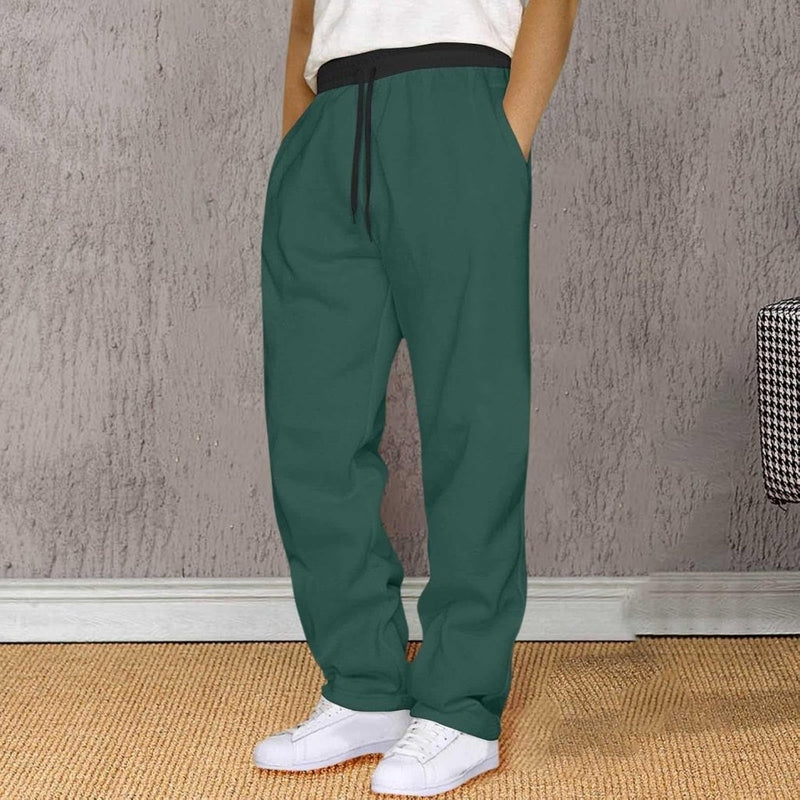 Laden Sie das Bild in Galerie -Viewer, Heren joggingbroek van polyester met elastische tailleband en zakken – sportbroek – trainingsbroek - happygetfit.com
