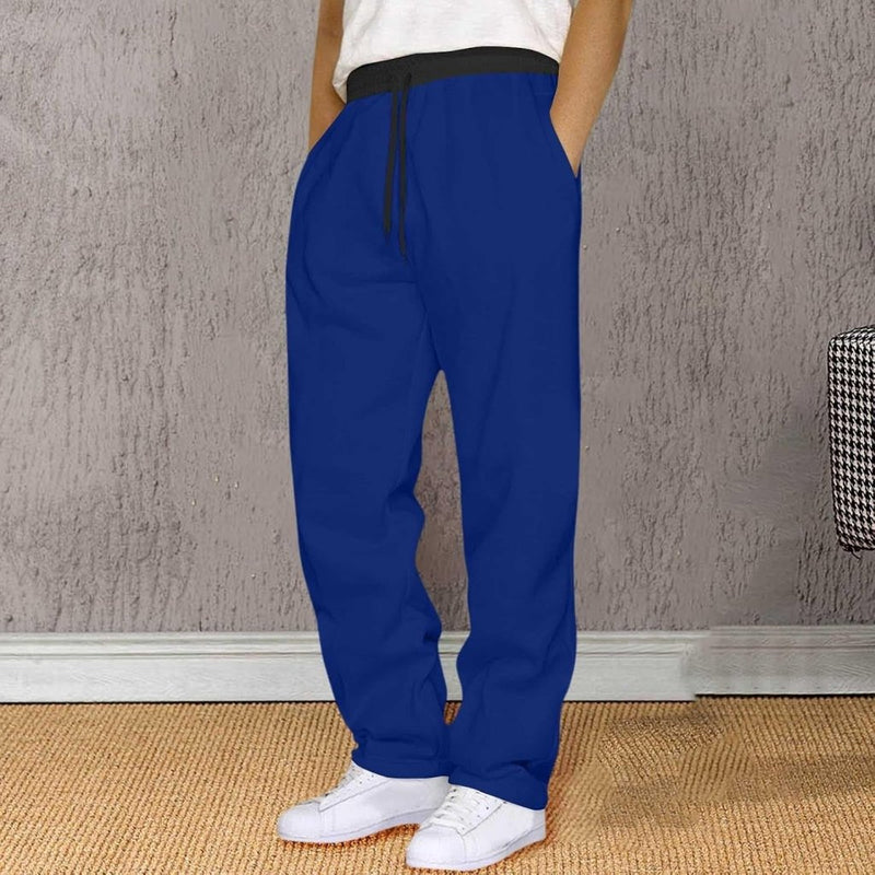 Laden Sie das Bild in Galerie -Viewer, Heren joggingbroek van polyester met elastische tailleband en zakken – sportbroek – trainingsbroek - happygetfit.com
