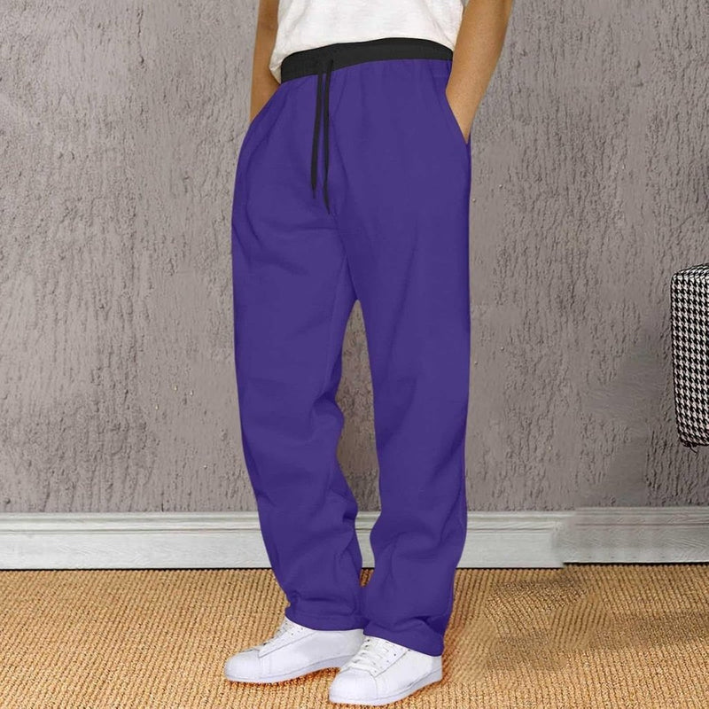Laden Sie das Bild in Galerie -Viewer, Heren joggingbroek van polyester met elastische tailleband en zakken – sportbroek – trainingsbroek - happygetfit.com
