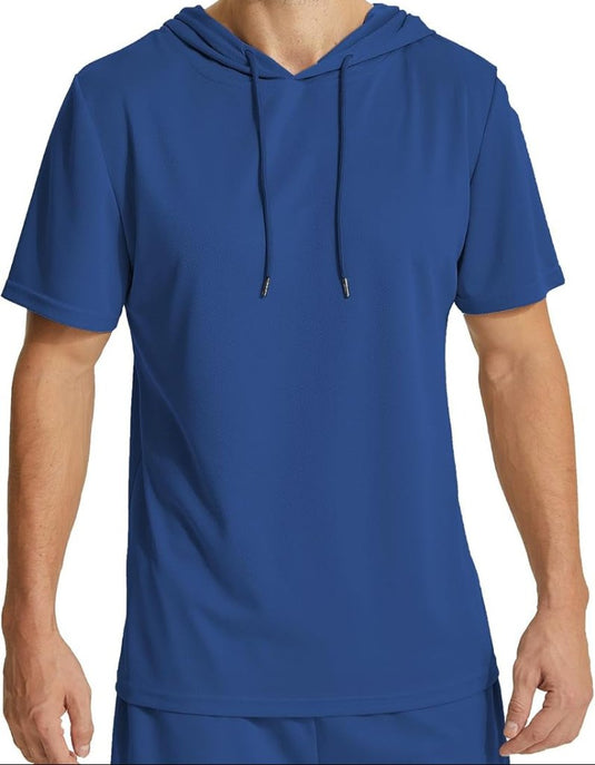 Heren sport hoodie korte mouw polyester - happygetfit.com