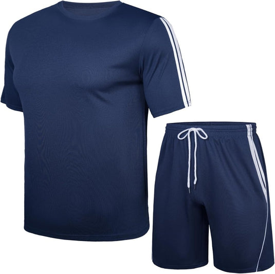 Heren sportset met T-shirt en korte broek - happygetfit.com