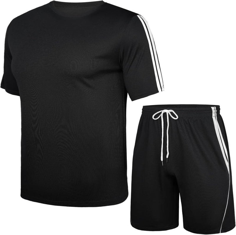 Laad afbeelding in Galerijviewer, Heren sportset met T-shirt en korte broek - happygetfit.com
