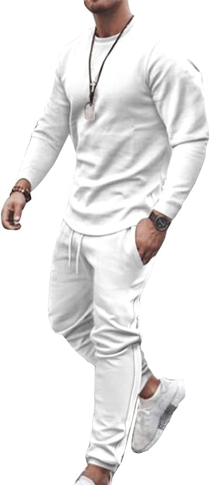 Heren trainingspak 2-delig met longsleeve en joggingbroek - happygetfit.com