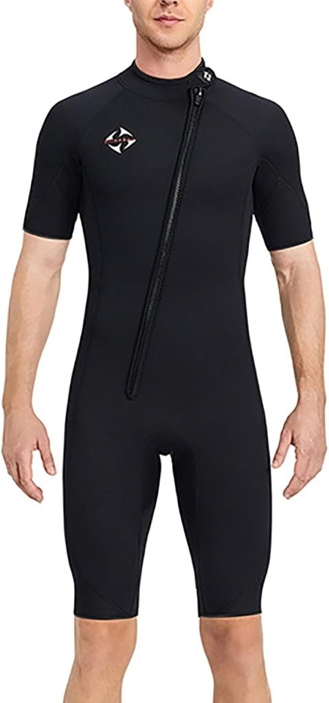 Załaduj obraz do przeglądarki galerii, Heren wetsuit 3 mm neopreen met lange mouwen en ritssluiting – duikpak – surfpak - happygetfit.com
