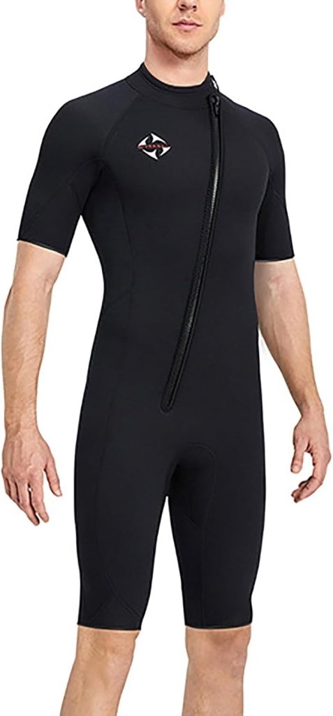 Załaduj obraz do przeglądarki galerii, Heren wetsuit 3 mm neopreen met lange mouwen en ritssluiting – duikpak – surfpak - happygetfit.com
