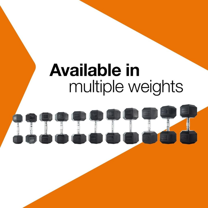 Load image into Gallery viewer, Hex dumbbell 5 kg rubber zwart - happygetfit.com
