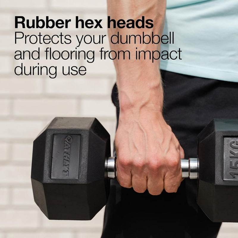 Load image into Gallery viewer, Hex dumbbell 5 kg rubber zwart - happygetfit.com
