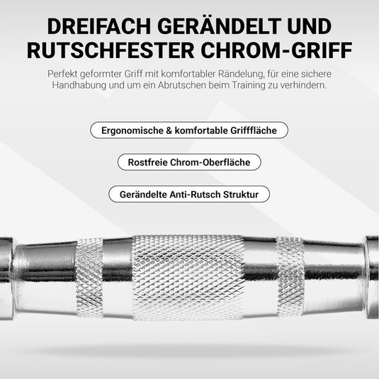 Hexagon halters, premium set van 2 (paar), 5-30 kg, antislip ommanteld, ergonomische verchroomde handgrepen, dumbbellset - happygetfit.com