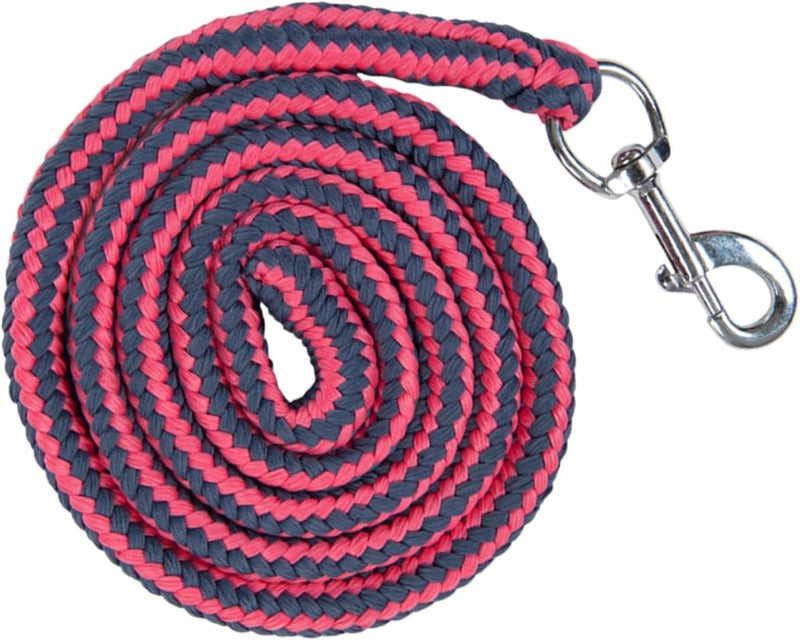 Laad afbeelding in Galerijviewer, HKM Holster met gebreide karabijnhaak &amp; vliegenfranjes, grijs/roze, pony - happygetfit.com
