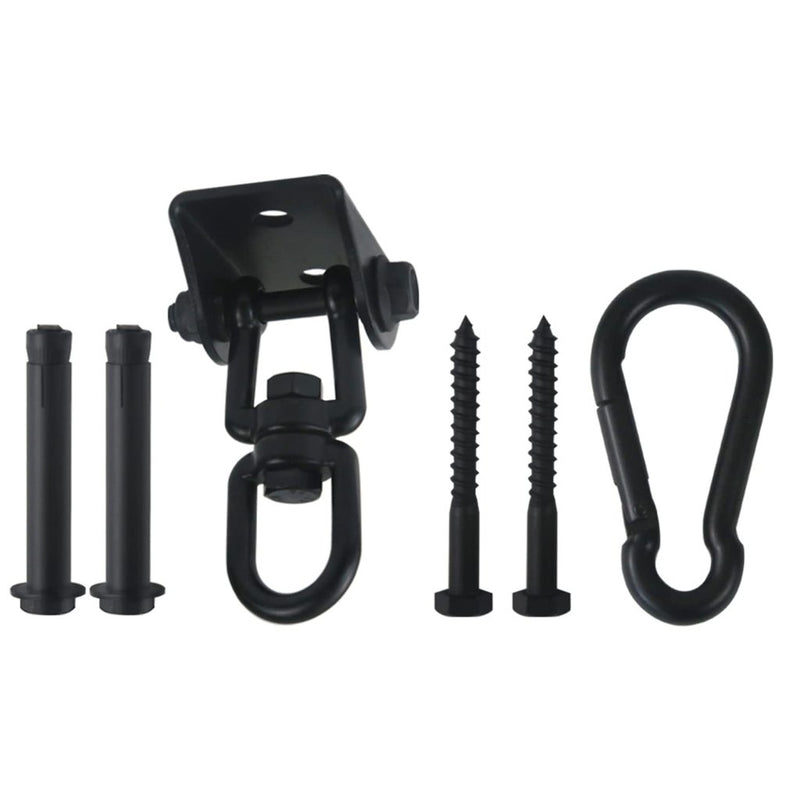 Laad afbeelding in Galerijviewer, HOMPER Hammock Hanging Kit, 1000 lb Capacity Heavy Duty 360° Rotate Swing Hooks for Chair, Yoga, Outdoor Patio Porch,Black - happygetfit.com
