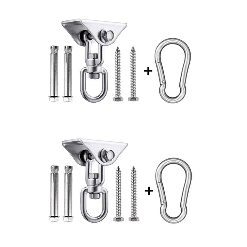 Laad afbeelding in Galerijviewer, HOMPER Hammock Hanging Kit, 1000 lb Capacity Heavy Duty 360° Rotate Swing Hooks for Chair, Yoga, Outdoor Patio Porch,Black - happygetfit.com
