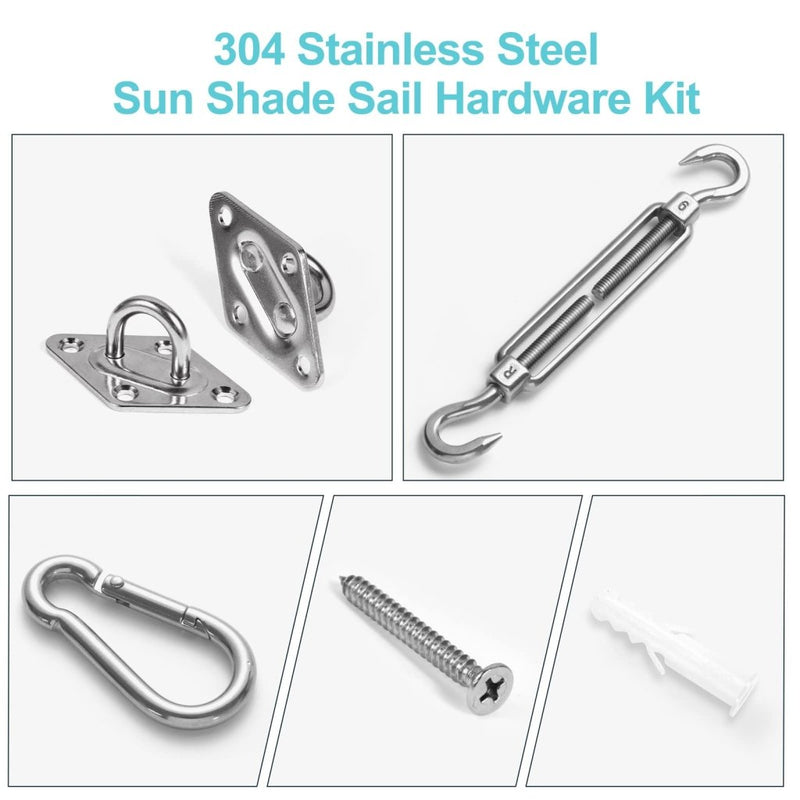 Load image into Gallery viewer, HOMPER M6 Awning Attachment Set, Heavy Duty Sun Shade Sail Stainless Steel Hardware Kit for Garden Triangle and Square, Rectangle, Fixing Accessories - happygetfit.com
