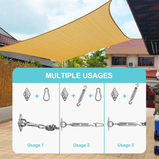 HOMPER M6 Awning Attachment Set, Heavy Duty Sun Shade Sail Stainless Steel Hardware Kit for Garden Triangle and Square, Rectangle, Fixing Accessories - happygetfit.com