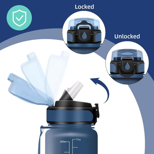 HoneyHolly 500 ml Leak-Proof BPA-Free Motivational Water Bottle with Straw, Sports, Travel, Outdoor Activities - happygetfit.com