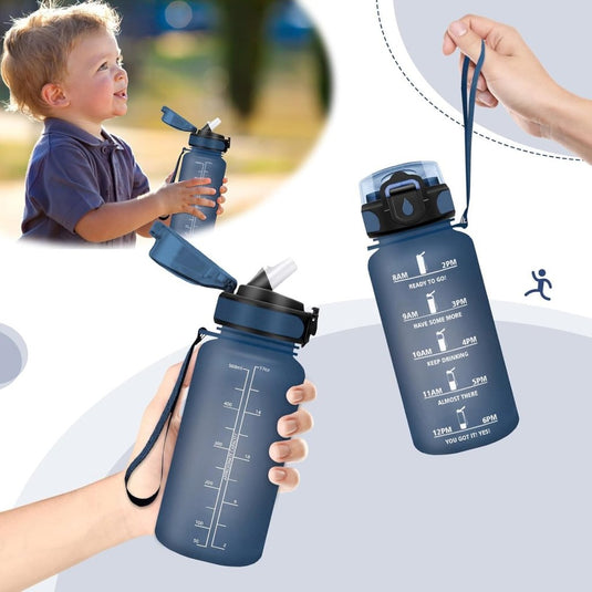HoneyHolly 500 ml Leak-Proof BPA-Free Motivational Water Bottle with Straw, Sports, Travel, Outdoor Activities - happygetfit.com