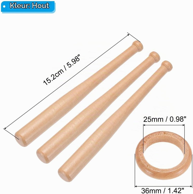 Load image into Gallery viewer, Honkbal displaystandaard van hout met mini honkbalknuppels – balhouder – honkbal accessoires - happygetfit.com
