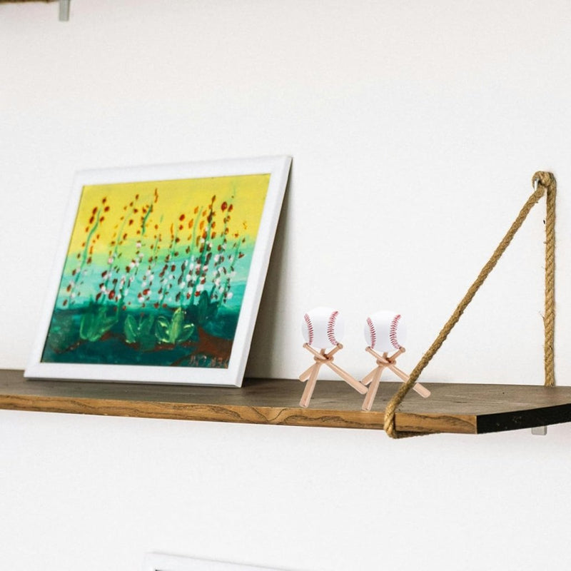 Load image into Gallery viewer, Honkbal displaystandaard van hout met mini honkbalknuppels – balhouder – honkbal accessoires - happygetfit.com
