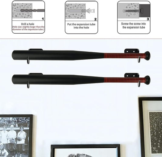 Honkbalknuppel wandhouders van transparant acryl – 2 paar - happygetfit.com