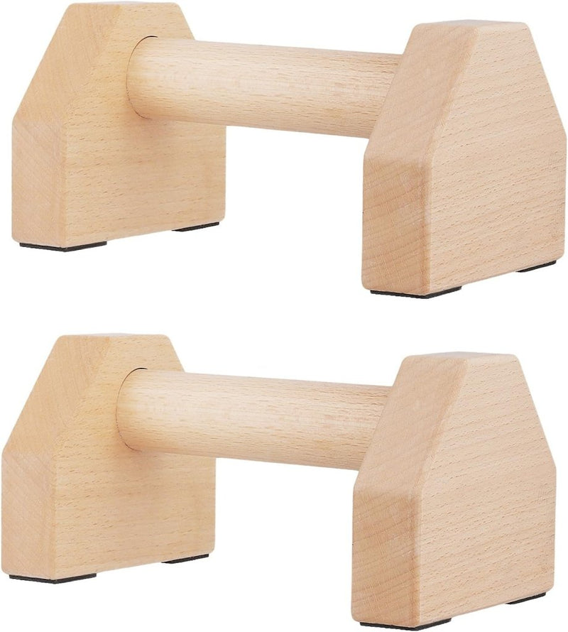 Załaduj obraz do przeglądarki galerii, Houten parallettes 2 stuks 20 cm met antislip rubberen voeten – push-up bars – calisthenics - happygetfit.com
