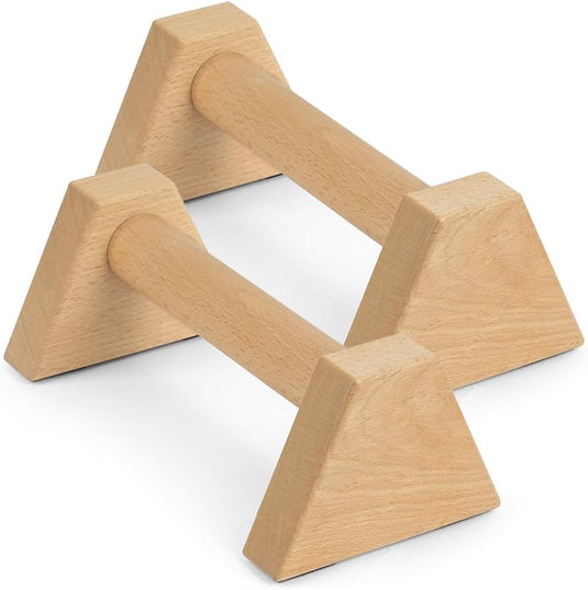 Houten parallettes 2 stuks 25 cm met ergonomische antislip handgrepen – push-up bars – calisthenics - happygetfit.com