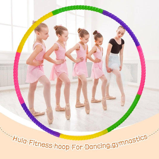Hula Fitness hoepel voor kinderen, AolKee Afneembaar kunststof Veelkleurige Kids Hula Fitness hoepel- Fun en voor Jongens & Meisjes, Perfect voor Dans, Gym en Activiteiten - happygetfit.com