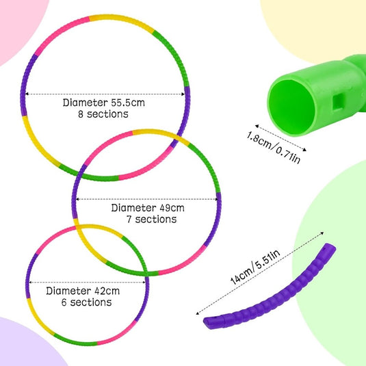Hula Fitness hoepel voor kinderen, AolKee Afneembaar kunststof Veelkleurige Kids Hula Fitness hoepel- Fun en voor Jongens & Meisjes, Perfect voor Dans, Gym en Activiteiten - happygetfit.com