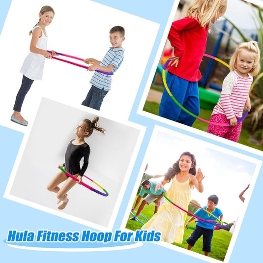 Hula Fitness hoepel voor kinderen, AolKee Afneembaar kunststof Veelkleurige Kids Hula Fitness hoepel- Fun en voor Jongens & Meisjes, Perfect voor Dans, Gym en Activiteiten - happygetfit.com