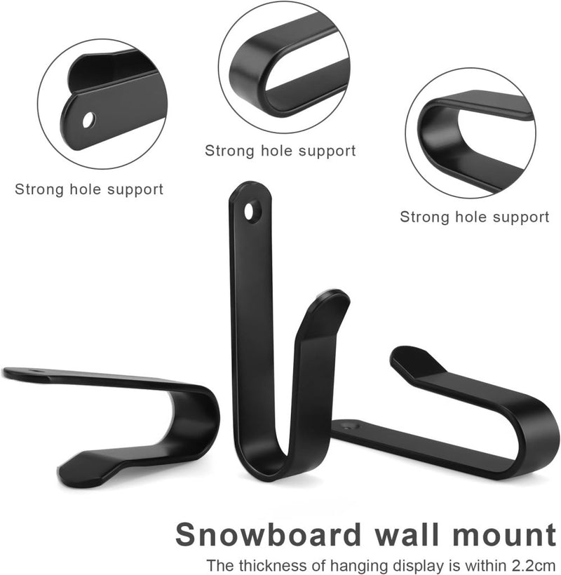 Laad afbeelding in Galerijviewer, HXBGG16 Wandhouder voor snowboard, 4 stuks, zwart, snowboardhouder 10 cm, skateboard wandhouder met schroeven en expansiebuis, voor snowboard, skiboard, longboard, skateboard - happygetfit.com
