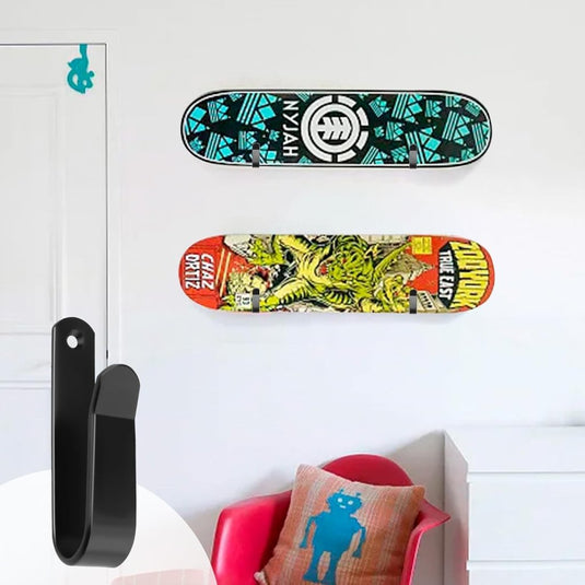 HXBGG16 Wandhouder voor snowboard, 4 stuks, zwart, snowboardhouder 10 cm, skateboard wandhouder met schroeven en expansiebuis, voor snowboard, skiboard, longboard, skateboard - happygetfit.com