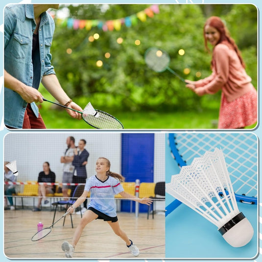 Hysagtek 12 Pcs Badminton Shuttlecocks Badminton Birdie, Indoor Outdoor Sport Ball Training Exercise Gym Fitness Game - happygetfit.com