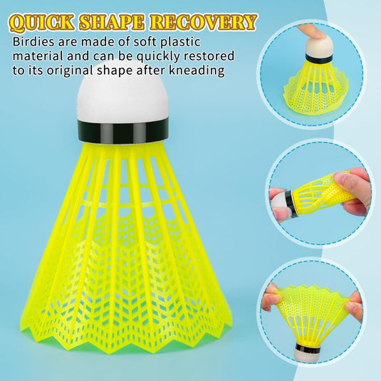 Hysagtek 12 Pcs Badminton Shuttlecocks Badminton Birdie, Indoor Outdoor Sport Ball Training Exercise Gym Fitness Game - happygetfit.com