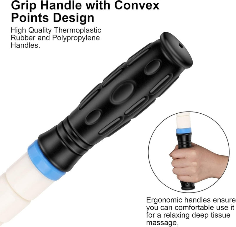 Laad afbeelding in Galerijviewer, iGreely Foamroller 17 inch, iGreely massagerol met dubbele handgreep, bultontwerp massageroller, spierroller stick aanbevolen door fysiotherapeuten bevordert herstel snelle verlichting voor krampen - happygetfit.com
