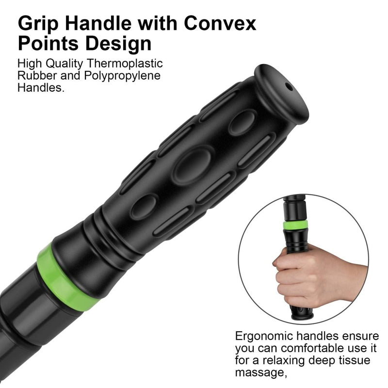 Load image into Gallery viewer, iGreely Premium Muscle Roller the Ultimate Massage Roller Stick 17 Inches Recommended By Physical Therapists Promotes Recovery Fast Relief for Cramps Soreness Tight Muscles Black - happygetfit.com
