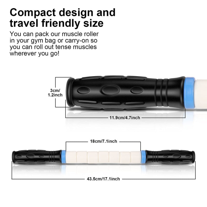 Load image into Gallery viewer, iGreely Premium Muscle Roller the Ultimate Massage Roller Stick 17 Inches Recommended By Physical Therapists Promotes Recovery Fast Relief for Cramps Soreness Tight Muscles Black - happygetfit.com
