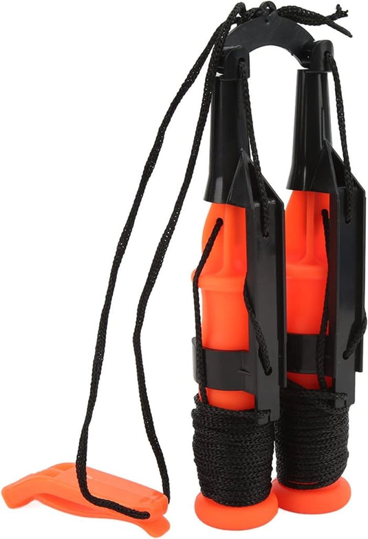 IJspriemen voor ijsvissen van roestvrij staal met noodfluitje en antislip handgrepen – ijsveiligheid – ijsvisaccessoires - happygetfit.com